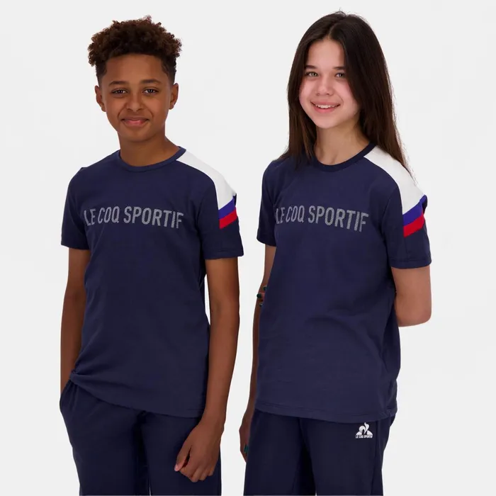 Kids Le Coq Sportif Tshirts Tricolore Tshirt Enfant Blue Light