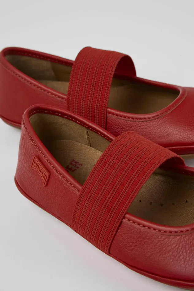 Kids Right Red Leather Ballerina For Kids Camper Ballerinas
