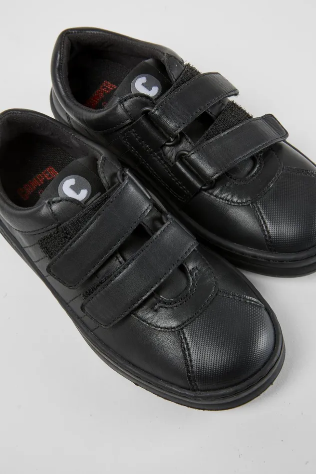 Kids Runner Black Leather And Textile Sneakers Camper Sneakers