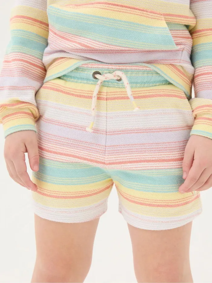 Kids Shorts Fat Face White Textured Stripe Shorts