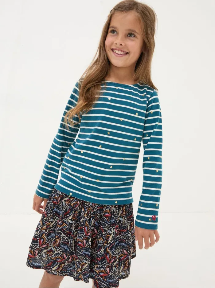 Kids Tops and TShirts Fat Face Blue Star Breton TShirt