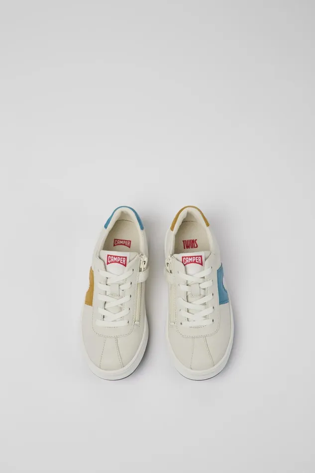 Kids Twins White Leather And Nubuck Sneakers For Kids Camper Sneakers Kids Twins White Leather And Nubuck Sneakers For Kids Camper Sneakers