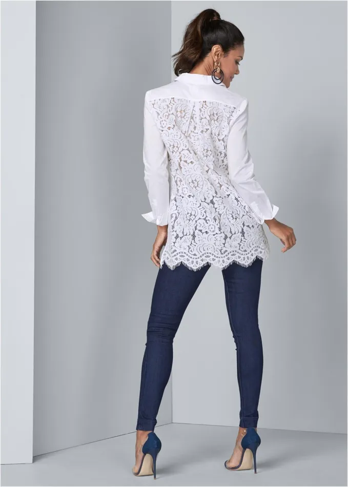 LACE BACK BLOUSE White Women VENUS Blouses