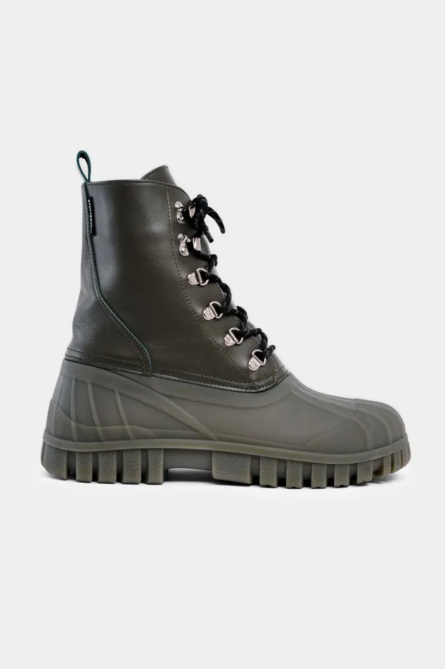Lace Up Boots Women Stutterheim Patrol Boot Leather Green