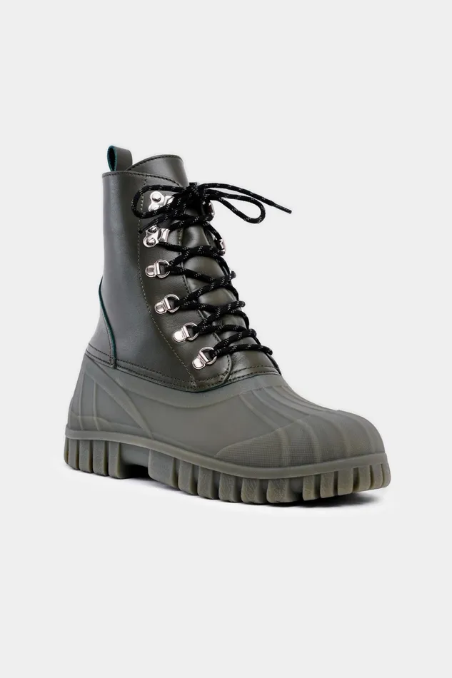 Lace Up Boots Women Stutterheim Patrol Boot Leather Green