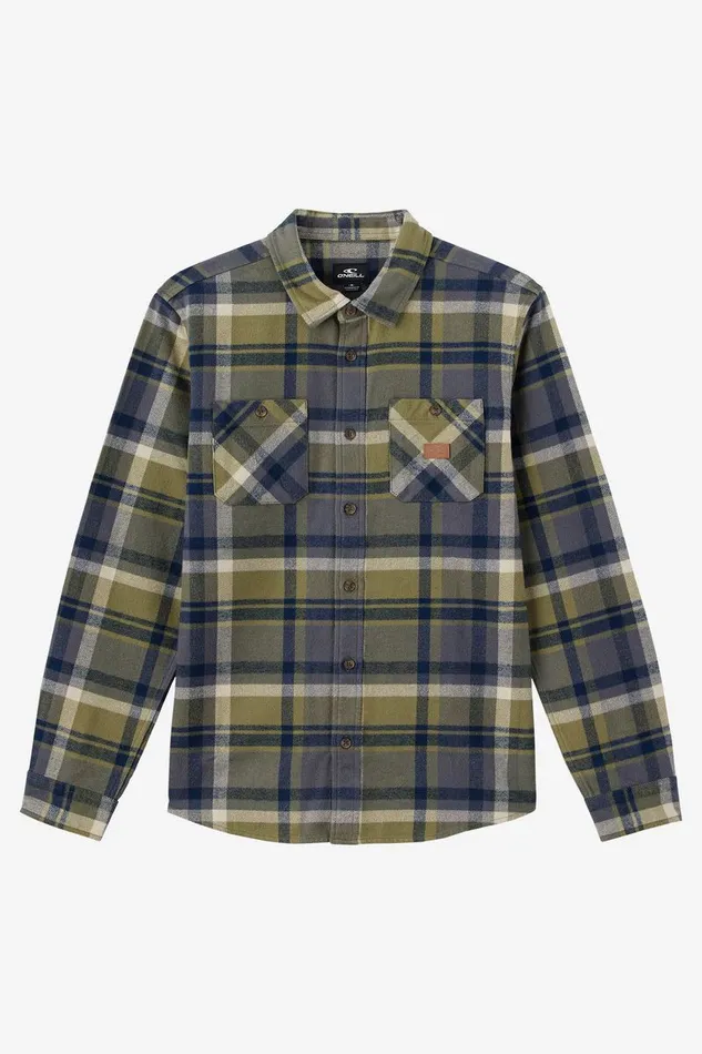 LANDMARKED FLANNEL STANDARD FIT LONG SLEEVE SHIRT Deep Lichen Green Men O039NEILL Clothing