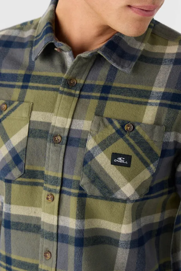 LANDMARKED FLANNEL STANDARD FIT LONG SLEEVE SHIRT Deep Lichen Green Men O039NEILL Clothing