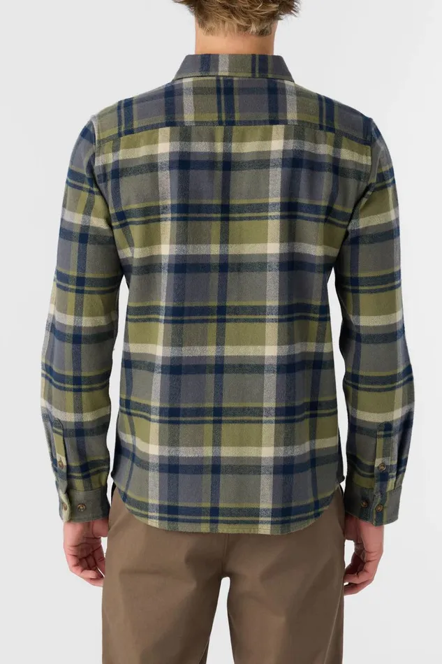 LANDMARKED FLANNEL STANDARD FIT LONG SLEEVE SHIRT Deep Lichen Green Men O039NEILL Clothing