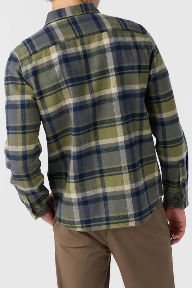 LANDMARKED FLANNEL STANDARD FIT LONG SLEEVE SHIRT Deep Lichen Green Men O039NEILL Clothing