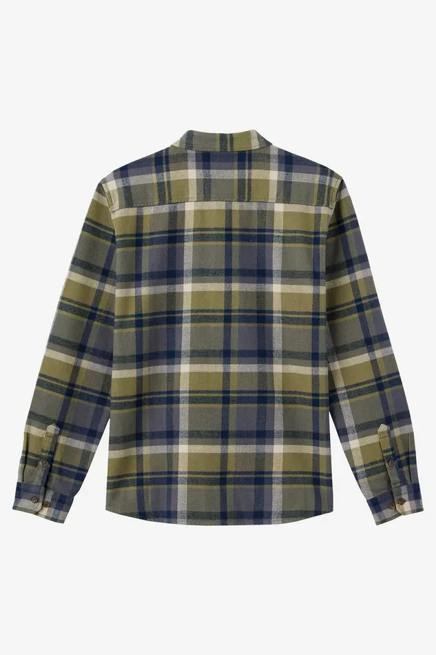 LANDMARKED FLANNEL STANDARD FIT LONG SLEEVE SHIRT Deep Lichen Green Men O039NEILL Clothing