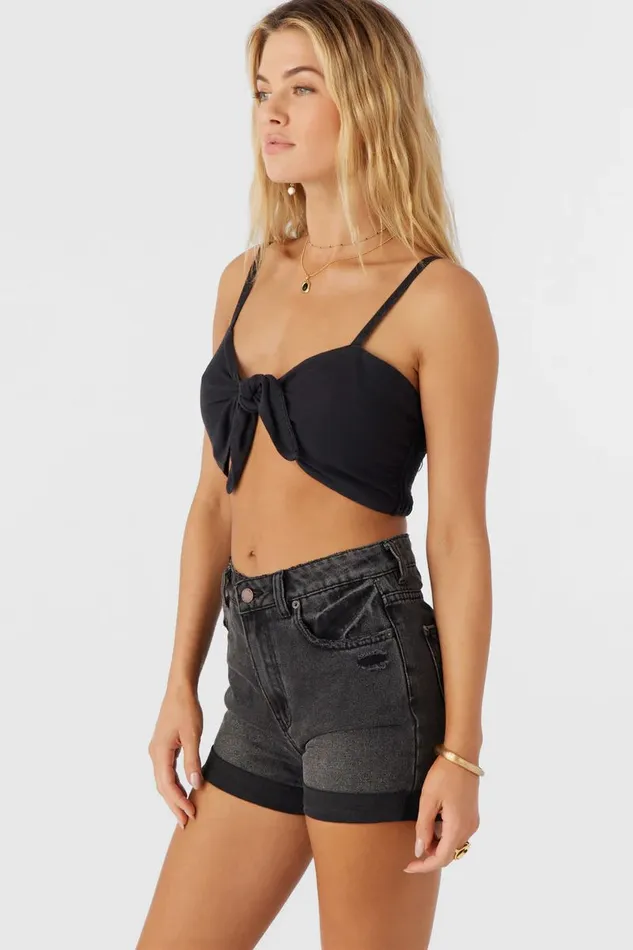 LEA TIEFRONT CROP TOP Black Women O039NEILL Clothing