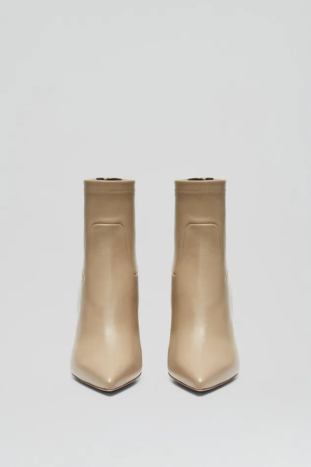 Leather Women Scanlan Theodore STRETCH ANKLE BOOT 85 Nude