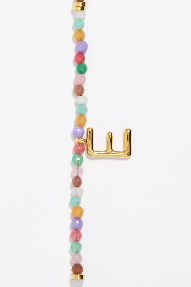 Letter E Multicolor Stones Bracelet Gold Women Bimba Y Lola Alphabet Letter E Multicolor Stones Bracelet Gold Women Bimba Y Lola Alphabet