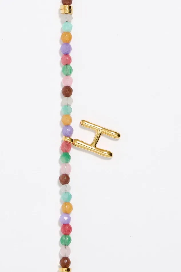 Letter H Multicolor Stones Bracelet Gold Women Bimba Y Lola Alphabet Letter H Multicolor Stones Bracelet Gold Women Bimba Y Lola Alphabet