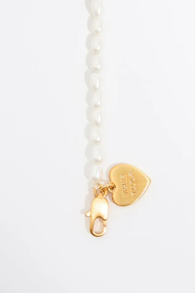 Letter U Heart And Pearl Necklace Gold Women Bimba Y Lola Alphabet Letter U Heart And Pearl Necklace Gold Women Bimba Y Lola Alphabet