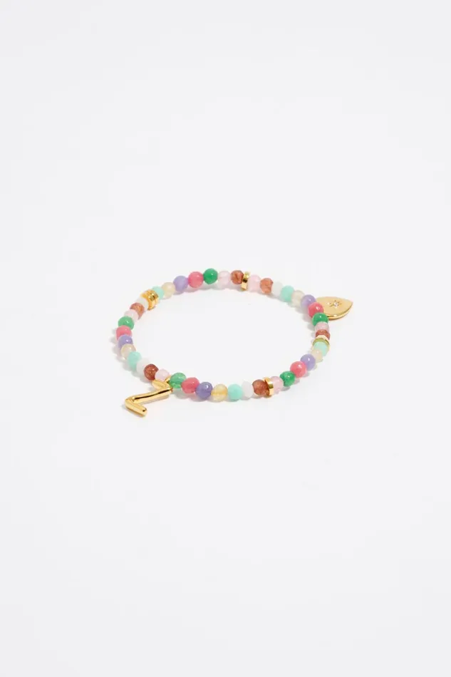 Letter Z Multicolor Stones Bracelet Gold Women Bimba Y Lola Alphabet