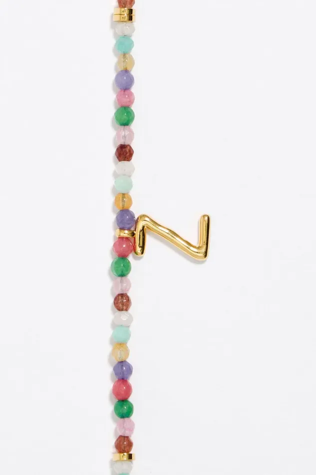Letter Z Multicolor Stones Bracelet Gold Women Bimba Y Lola Alphabet Letter Z Multicolor Stones Bracelet Gold Women Bimba Y Lola Alphabet
