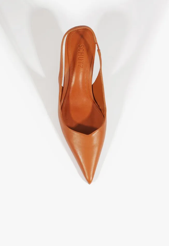 Lexi Sling Mid Pump Brown Women Schutz Shoes