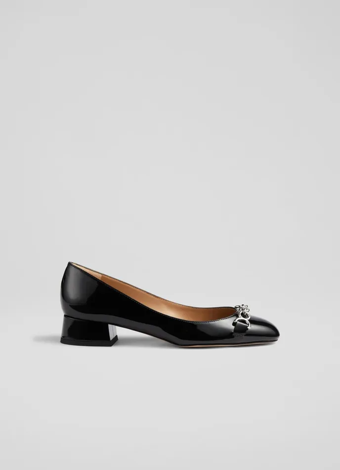 LK Bennett Blakely Ecru Patent Snaffle Pumps Women Flats