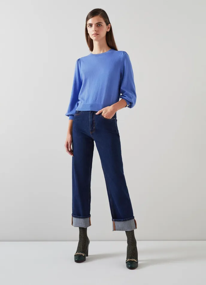 LK Bennett Diana Orange Cotton And Sustainably Sourced Merino Jumper Women Knitwear