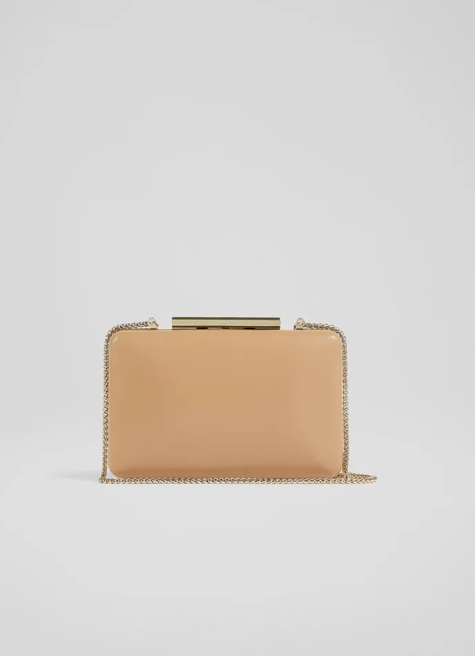 LK Bennett Dotty Beige Leather Clutch Bag Women Clutch Bags