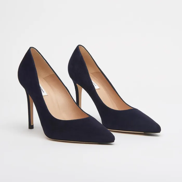 LK Bennett Fern Beige Suede Pointed Toe Courts Women Court Shoes