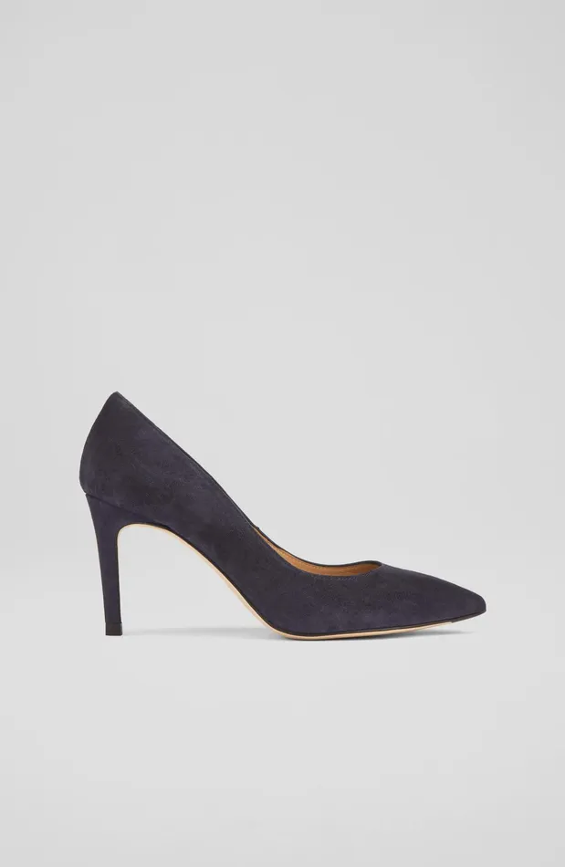 LK Bennett Floret Green Suede Pointed Toe Courts Women Court Shoes