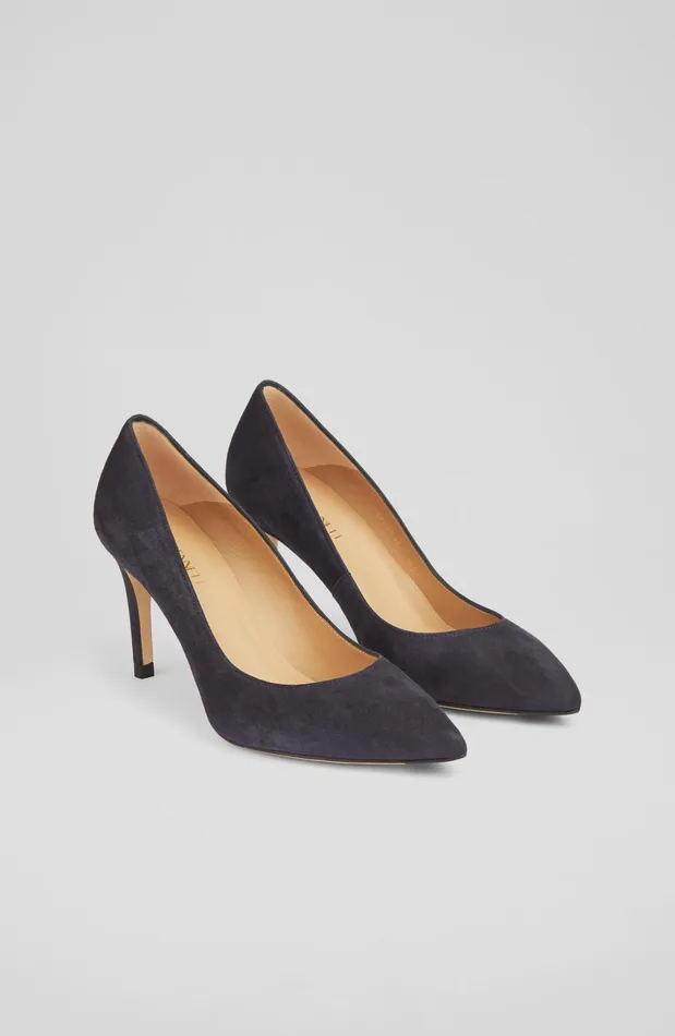 LK Bennett Floret Green Suede Pointed Toe Courts Women Court Shoes
