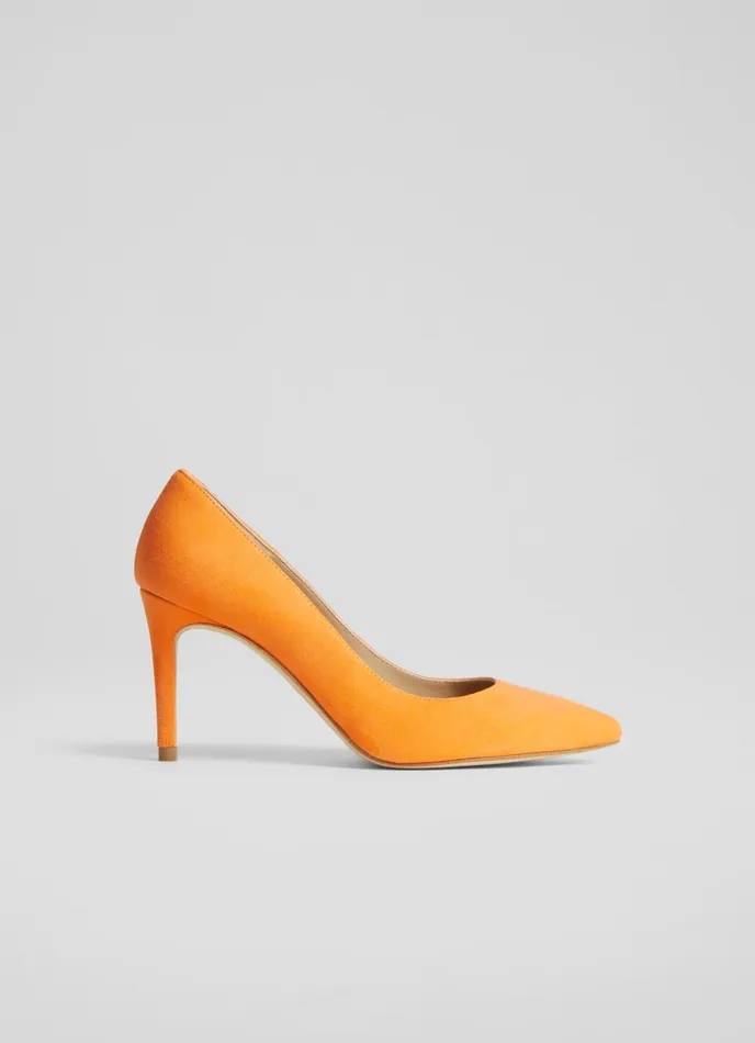 LK Bennett Floret Grey Suede Pointed Toe Courts Women Court Shoes