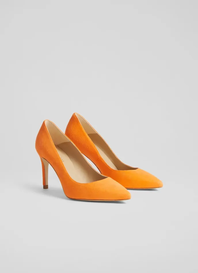 LK Bennett Floret Grey Suede Pointed Toe Courts Women Court Shoes