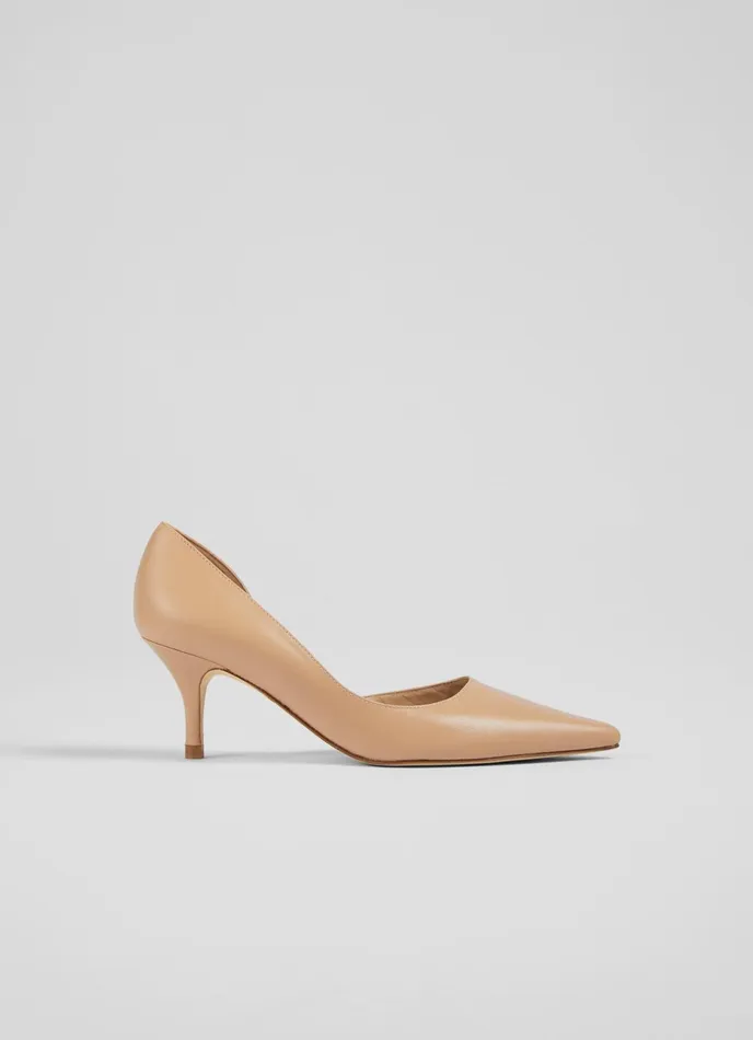 LK Bennett Hazel Beige Leather D039orsay Courts Women Court Shoes