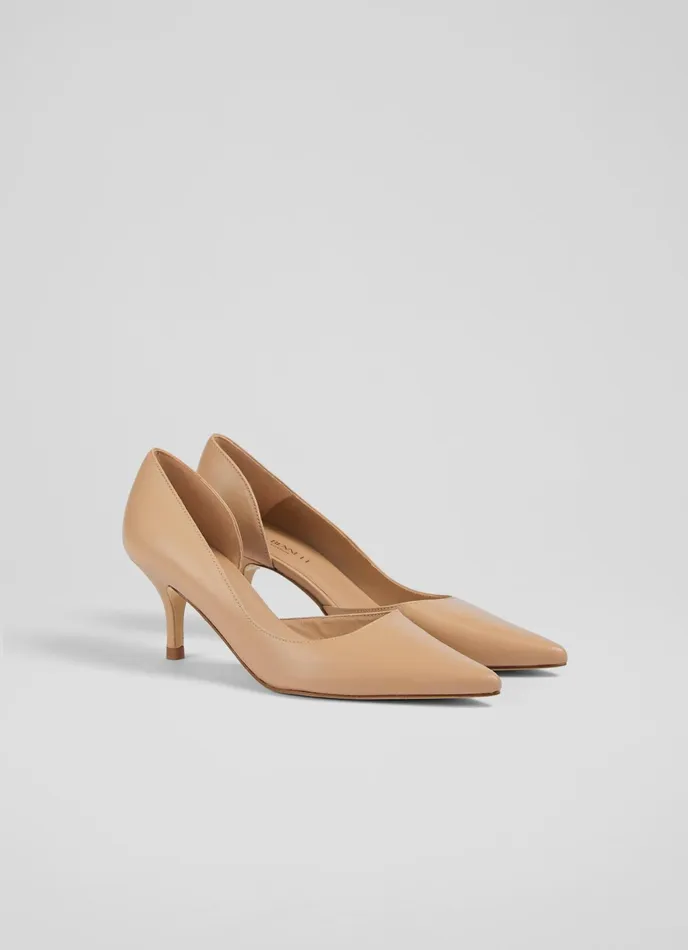 LK Bennett Hazel Beige Leather D039orsay Courts Women Court Shoes
