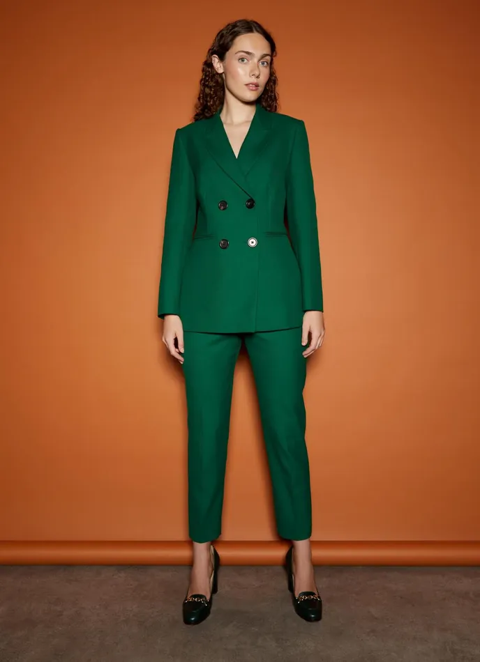 LK Bennett Mariner Green Lenzing Ecovero Viscose Blend Jacket Women Coats and Jackets