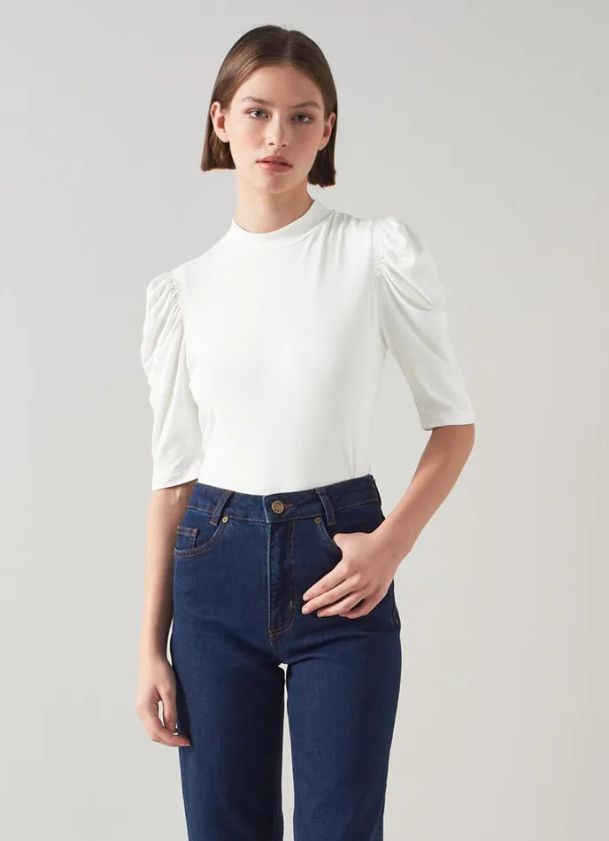 LK Bennett Rene Cream Lenzing Ecovero Viscose Turtle Neck Top Women Tops