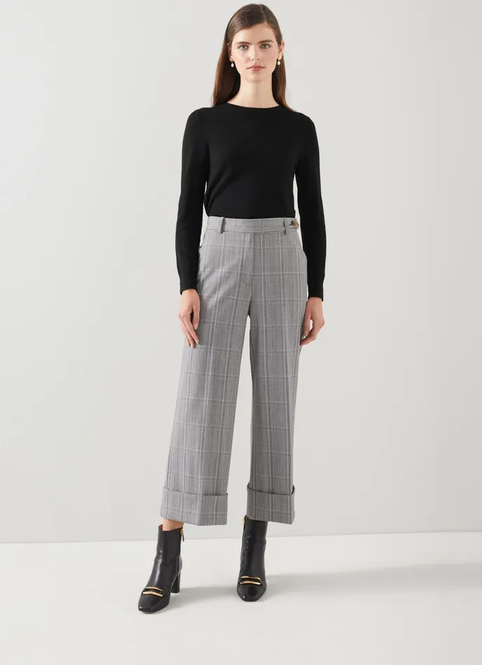LK Bennett Rosalind Black Sustainably Sourced Merino Wool Jumper Women Knitwear