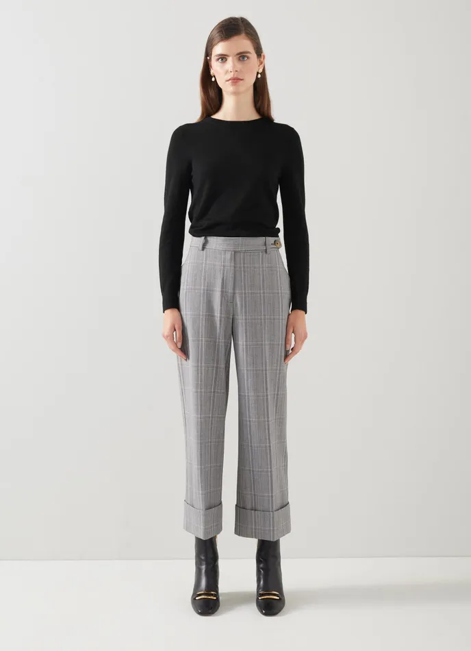 LK Bennett Rosalind Black Sustainably Sourced Merino Wool Jumper Women Knitwear