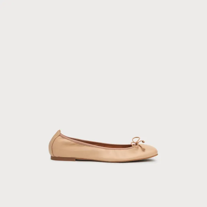 LK Bennett Trilly Beige Leather Ballet Pumps Women Flats