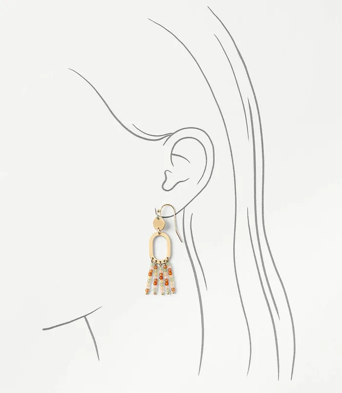LOFT Beaded Statement Earrings Multi Women Jewelry