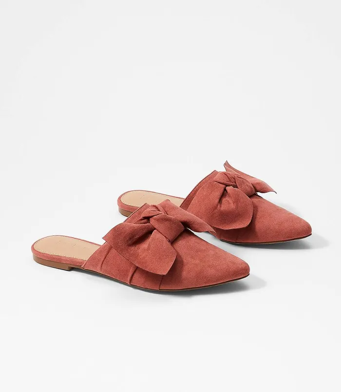 LOFT Bow Mule Slides Black Women Shoes