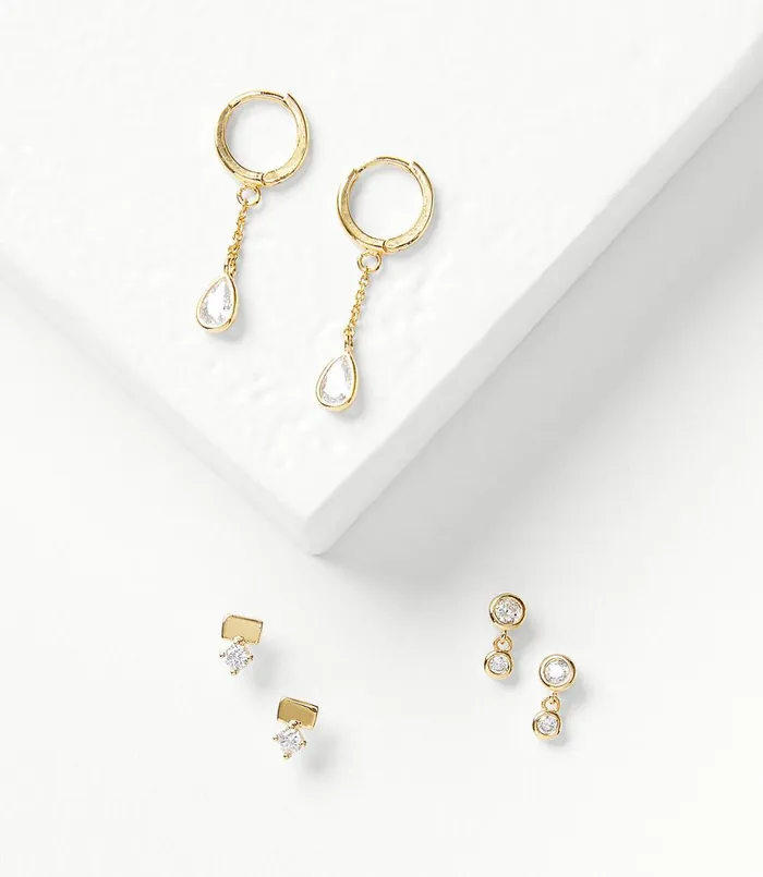 LOFT DemiFine Earring Set Gold Women Jewelry