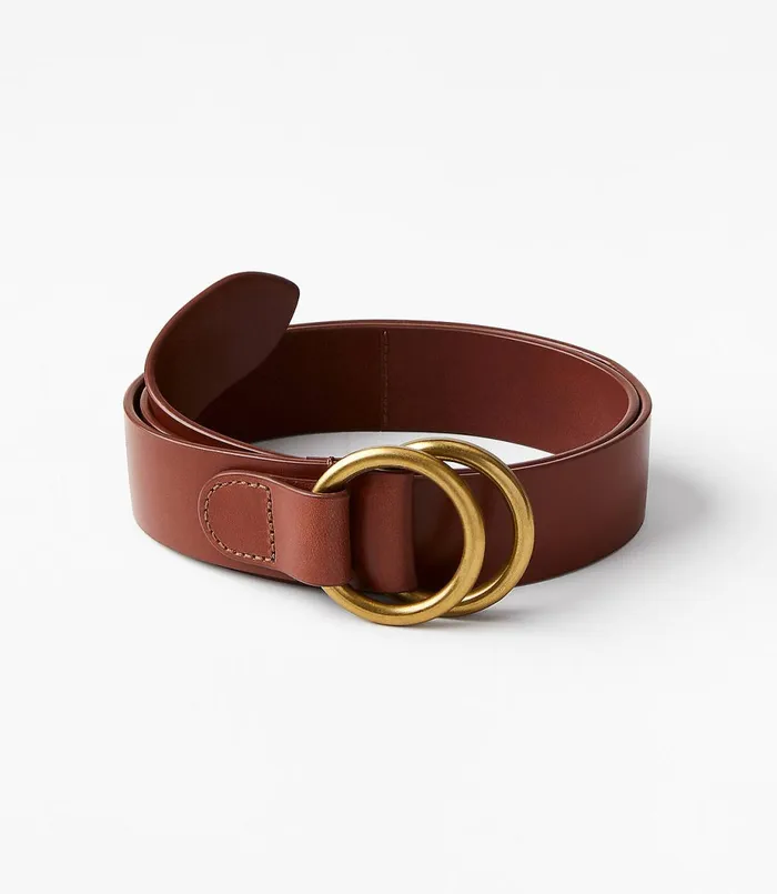LOFT Double Ring Waist Belt Cognac Women Belts