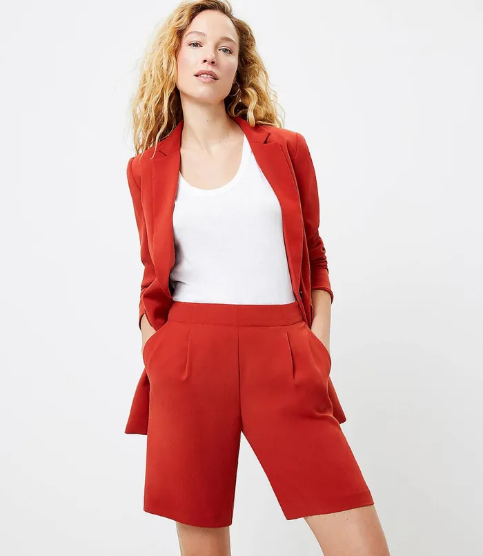 LOFT Fluid Bermuda Shorts Black Women Shorts