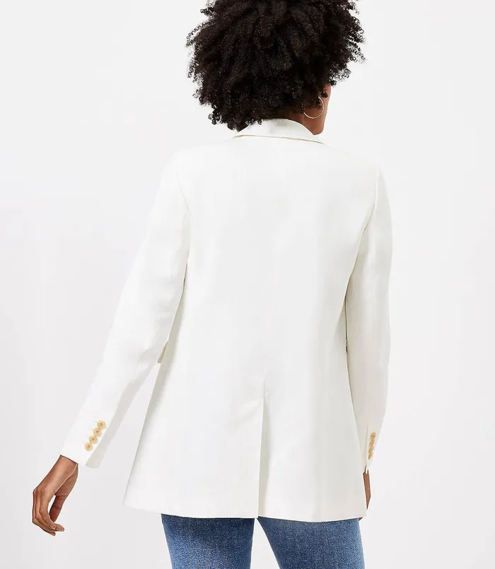 LOFT Fluid Modern Blazer Whisper White Women Jackets and Blazers
