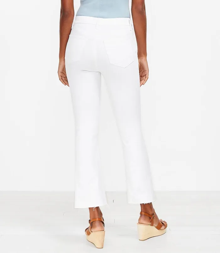 LOFT Fresh Cut High Rise Kick Crop Jeans In White White Women Jeans