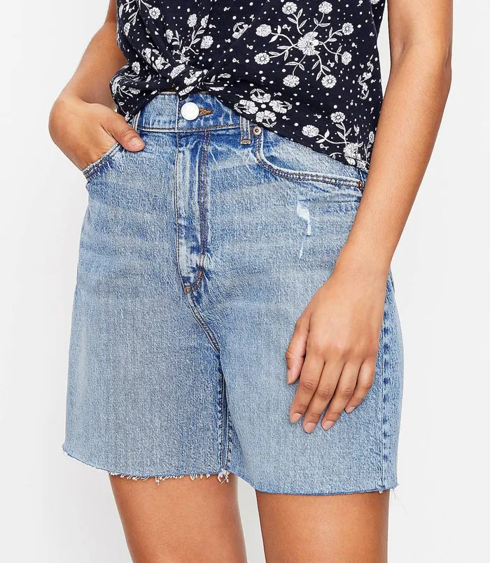 LOFT Fresh Cut High Waist Boyfriend Shorts In Light Wash Bleach Out Wash Women Shorts LOFT Fresh Cut High Waist Boyfriend Shorts In Light Wash Bleach Out Wash Women Shorts