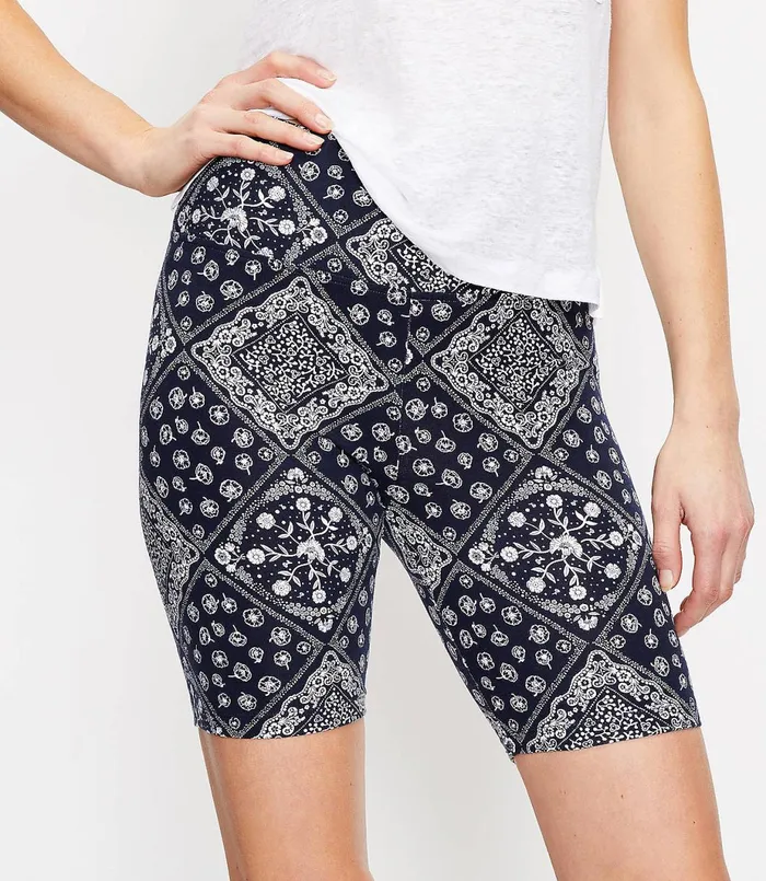 LOFT Lou and Grey Bandana Bike Shorts Forever Navy Women Loungewear