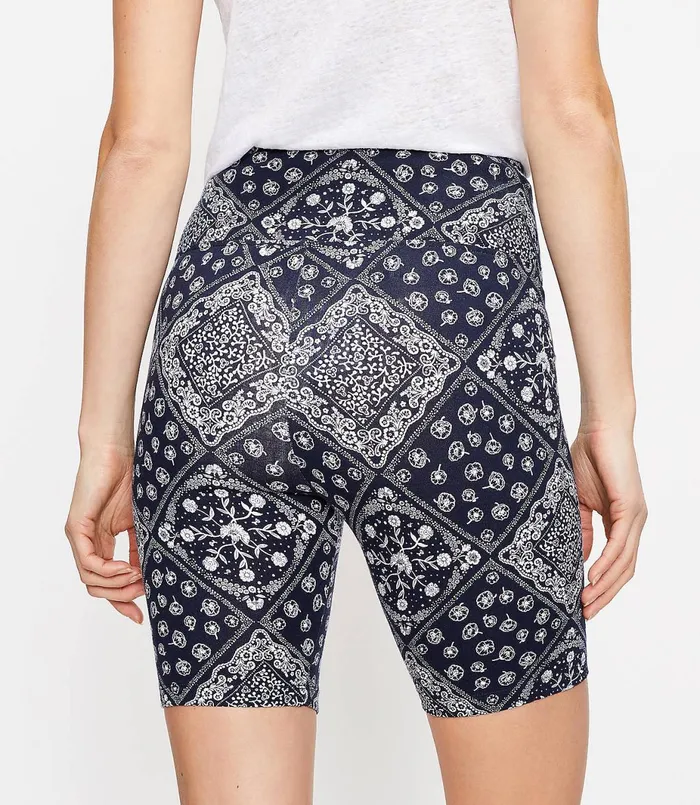 LOFT Lou and Grey Bandana Bike Shorts Forever Navy Women Loungewear