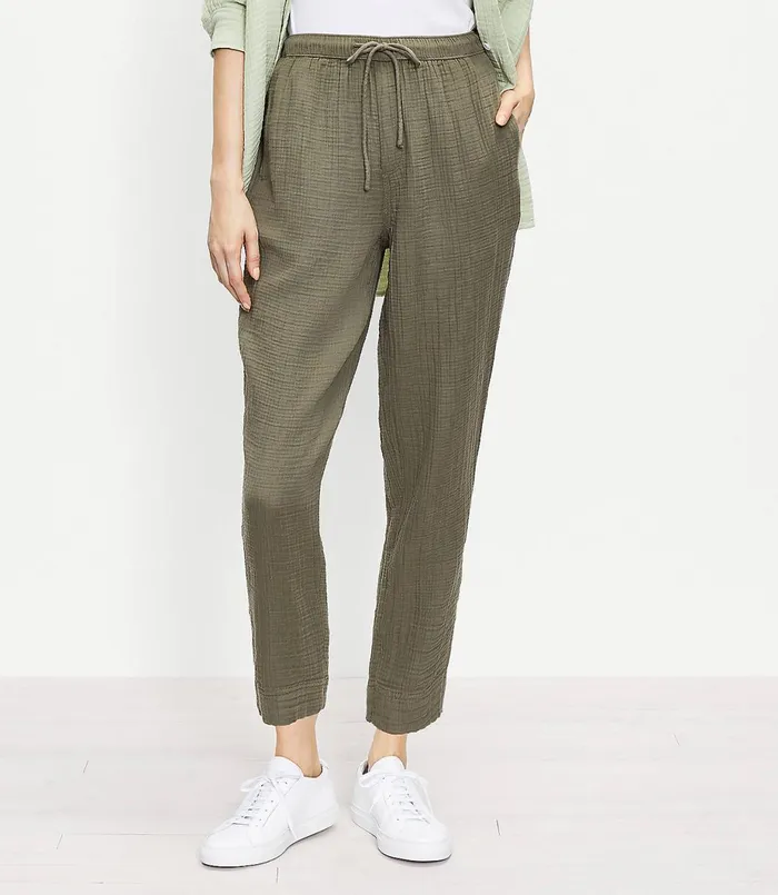 LOFT Lou and Grey Triple Cloth Pants Olive Grove Women Loungewear