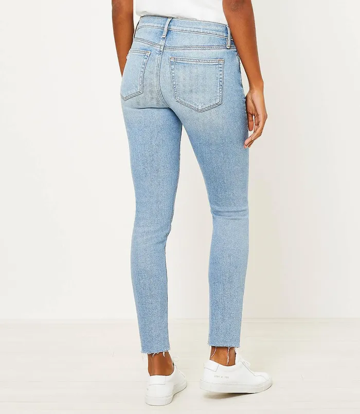 LOFT Petite Skinny Jeans In Vivid Light Indigo Wash Vivid Light Indigo Wash Women Petite Jeans