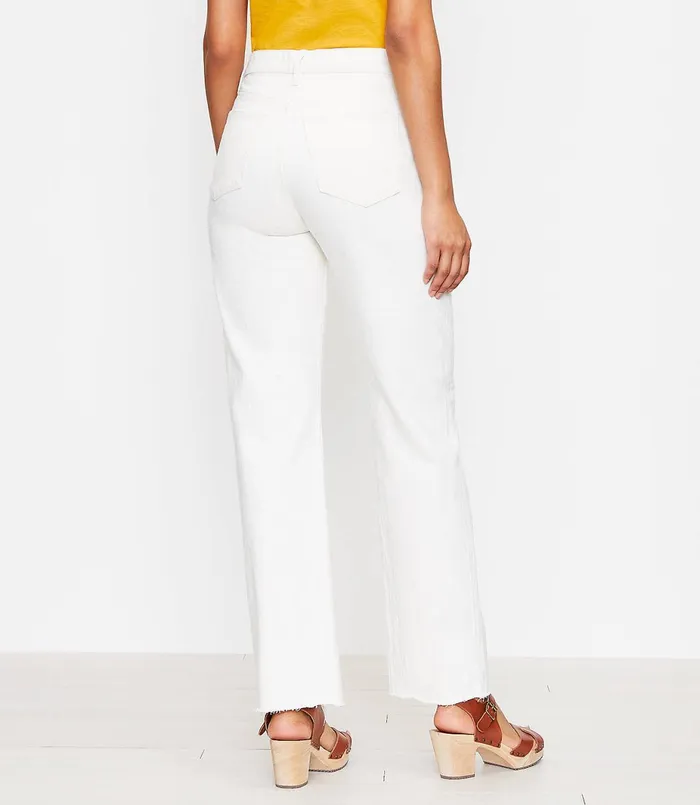 LOFT Relaxed Straight Leg Jeans In White White Women Jeans